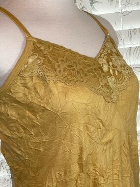 Dress Barn Mustard Lace-Trim Tank Top